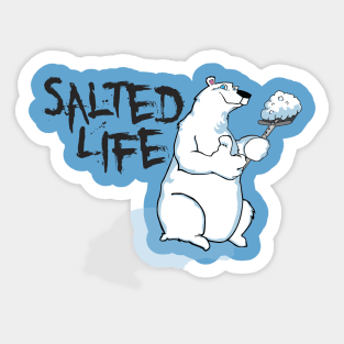 Salted Life Polar Bear Shoveling Snow Sticker